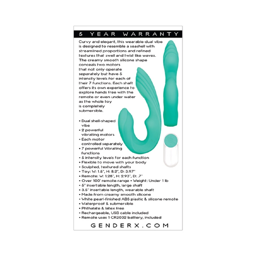 gender x seashell vibrator with quiet thrusting