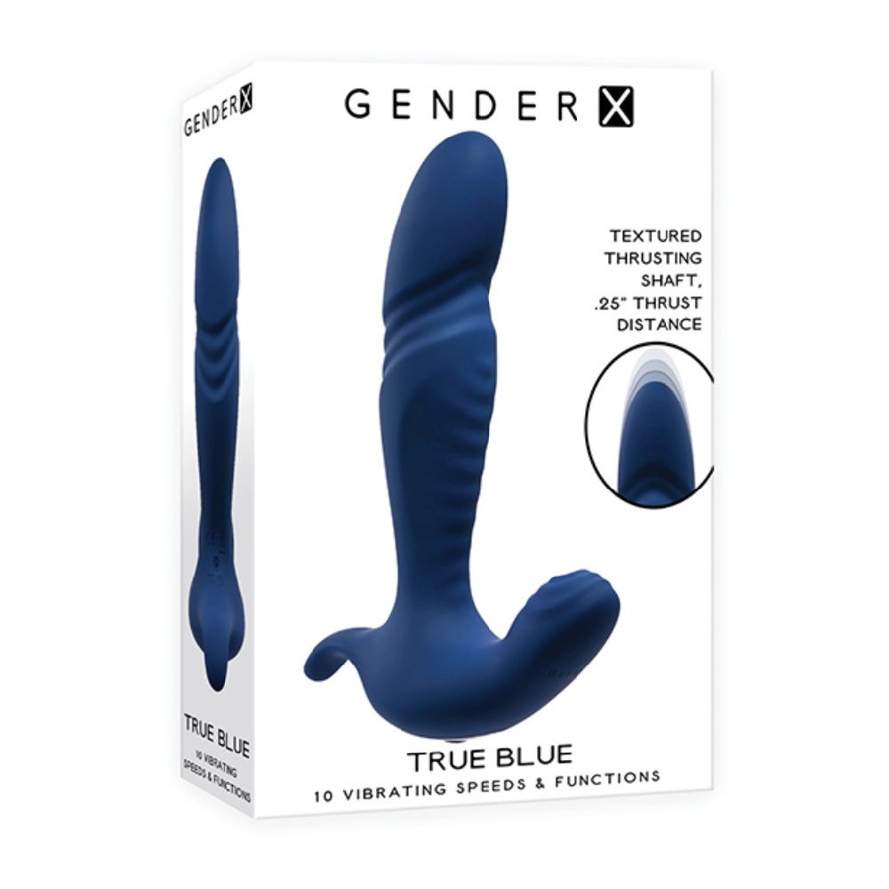 gender x true blue textured shaft and vibrating nubs