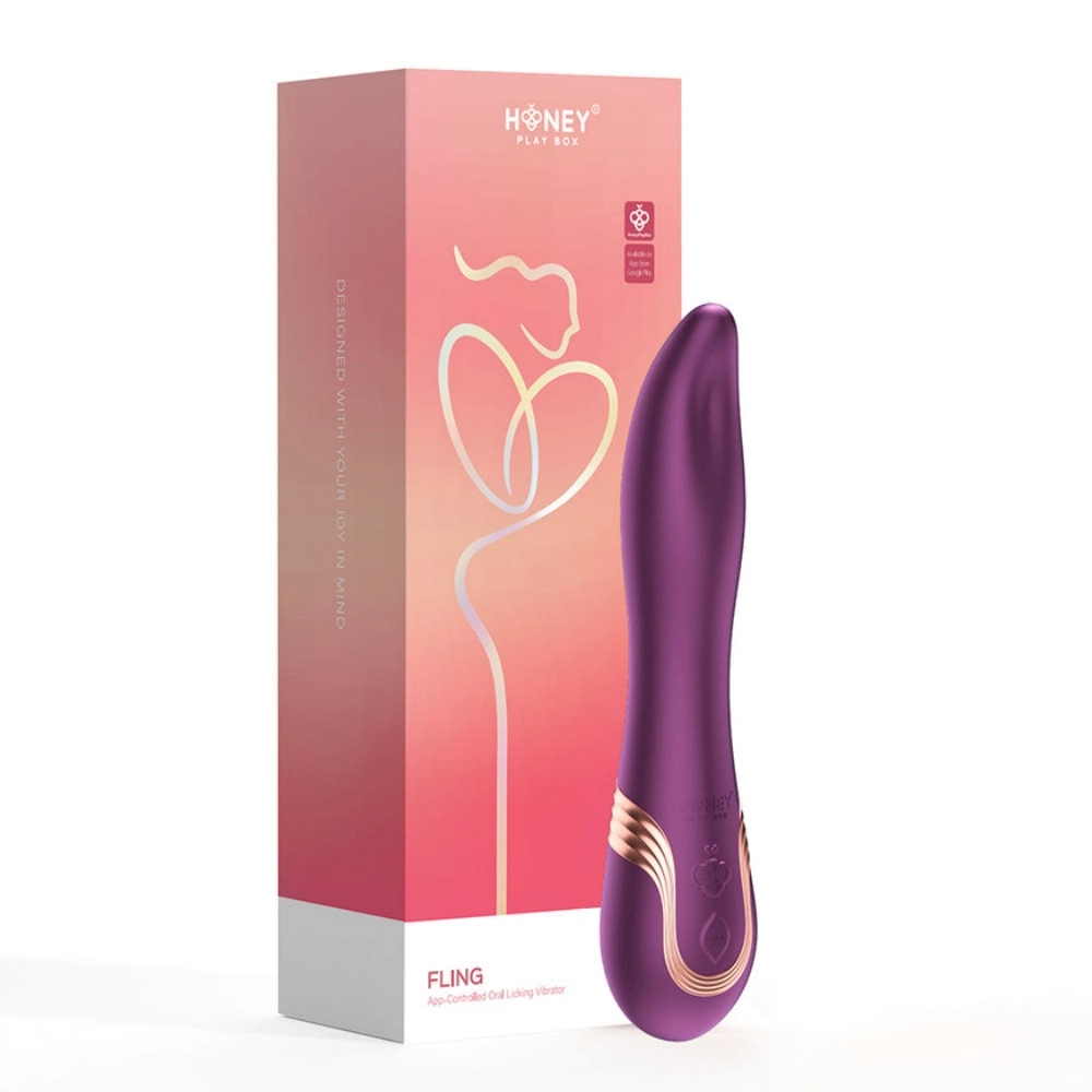 honey play box fling tongue shaped vibrator silicone body