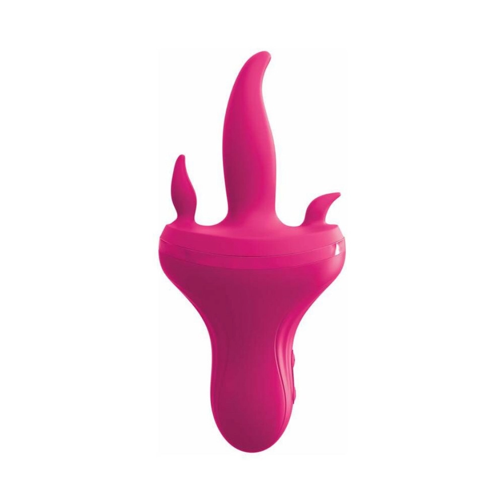 pipedream triple tongue vibrator rechargeable silicone red for women