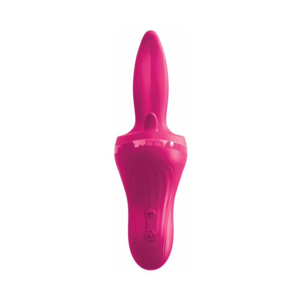 pipedream 3some holey trinity triple tongue vibrator red silicone for women