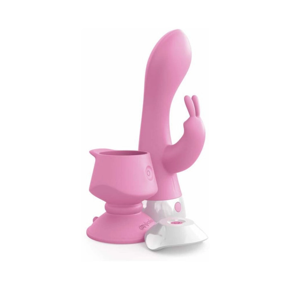 pipedream wireless remote controlled 3some wall banger rabbit vibrator side angle