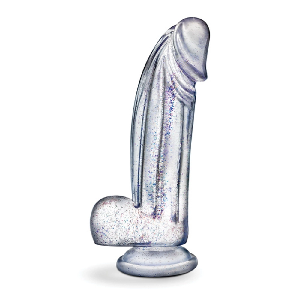blush naturally yours bling flexible clear dildo with suction base