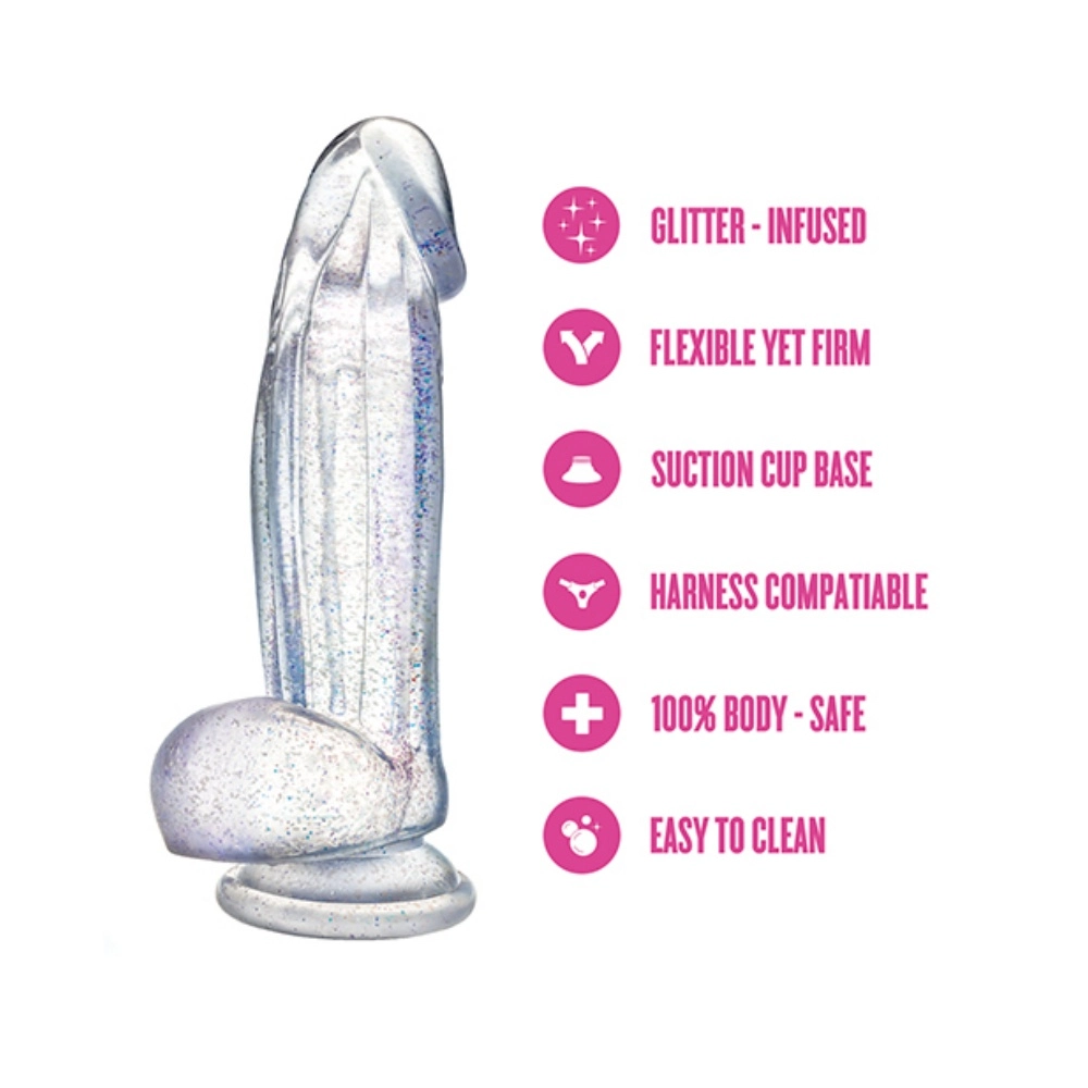 blush naturally yours bling clear dildo harness compatible feature