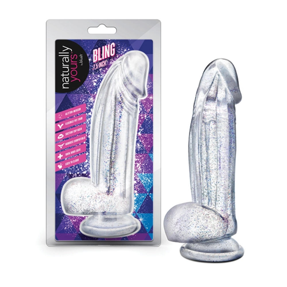blush naturally yours bling waterproof clear dildo versatile use