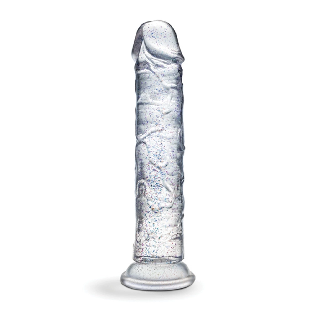 blush naturally yours gala flexible clear dildo with suction base