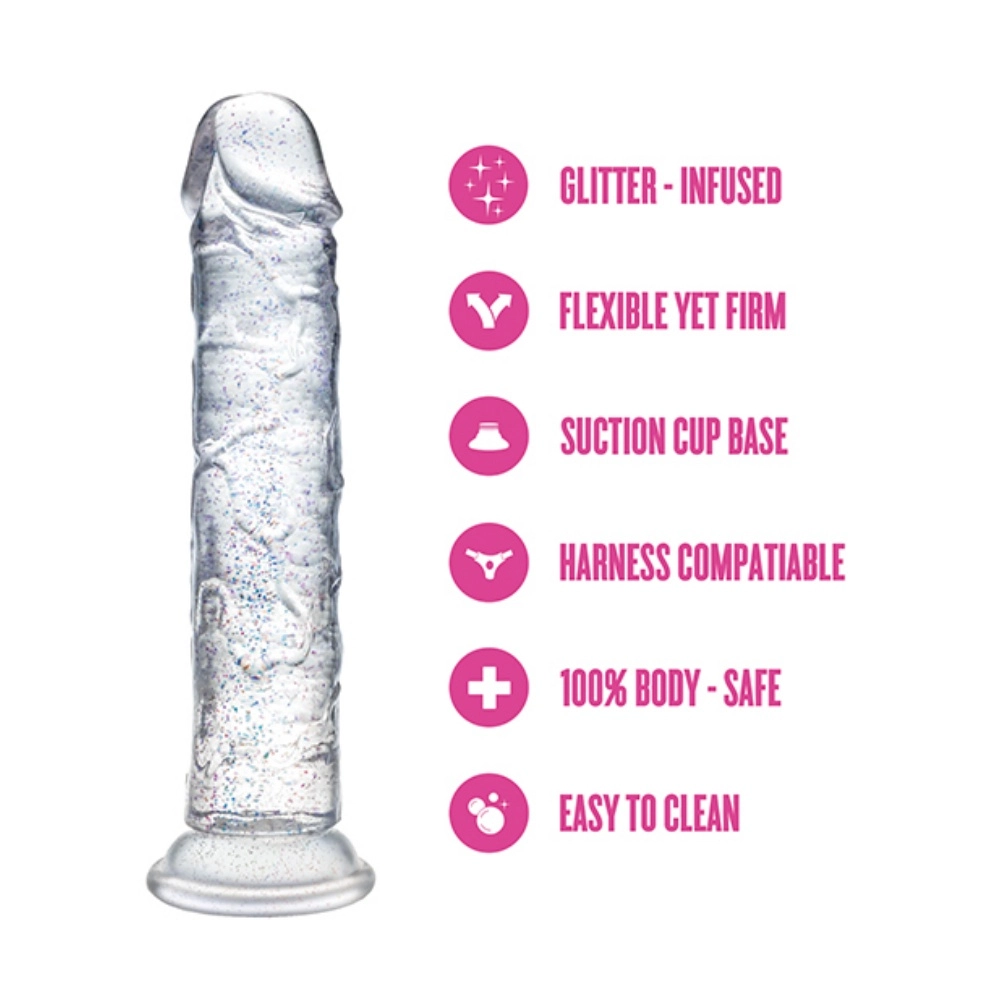 blush naturally yours gala clear dildo harness compatible feature