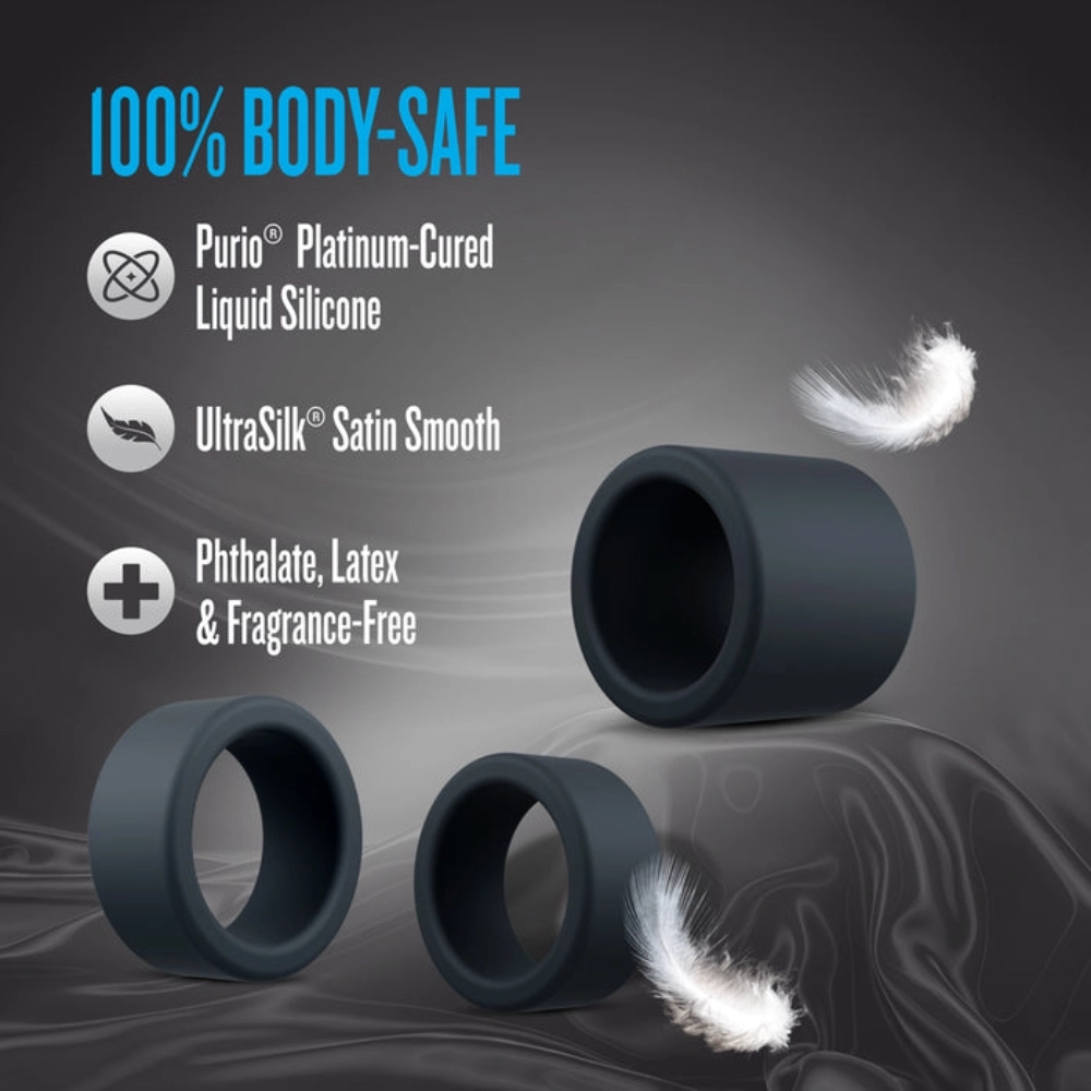 silicone 3-ring penis set for erection and stamina boost