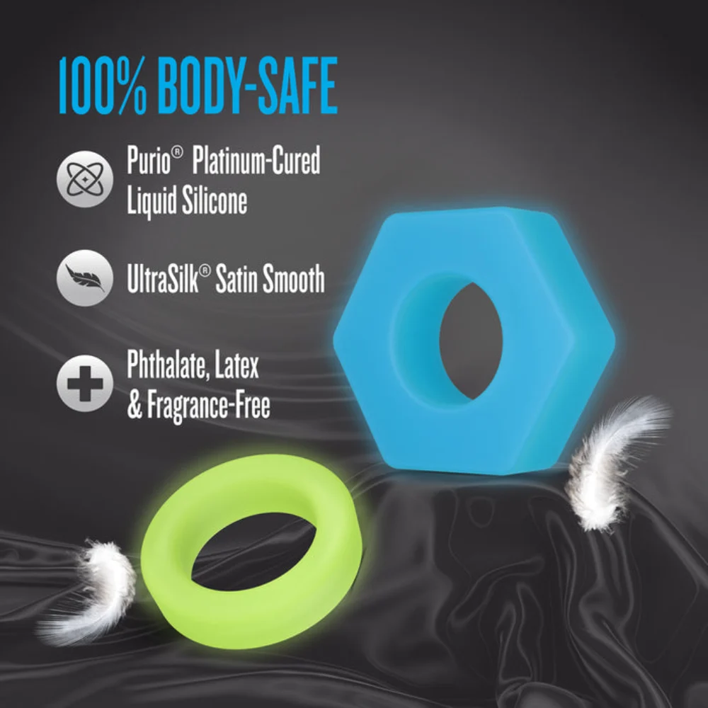 blush purio silicone penis ring duo