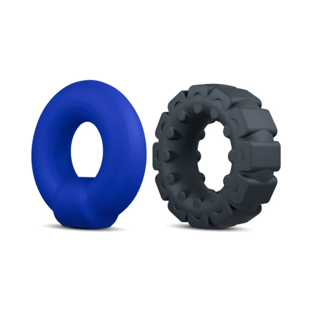 blush stretchy silicone textured penis rings stretchy