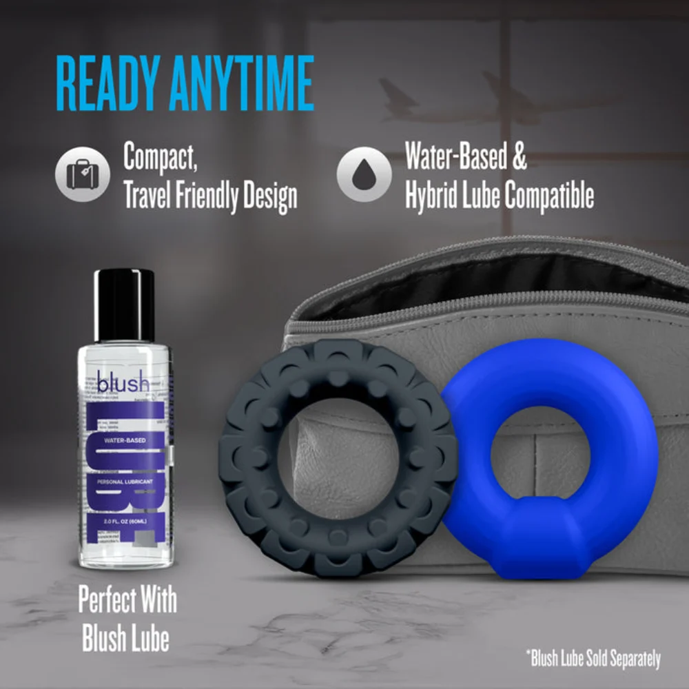 blush stretchy silicone textured penis rings silicone