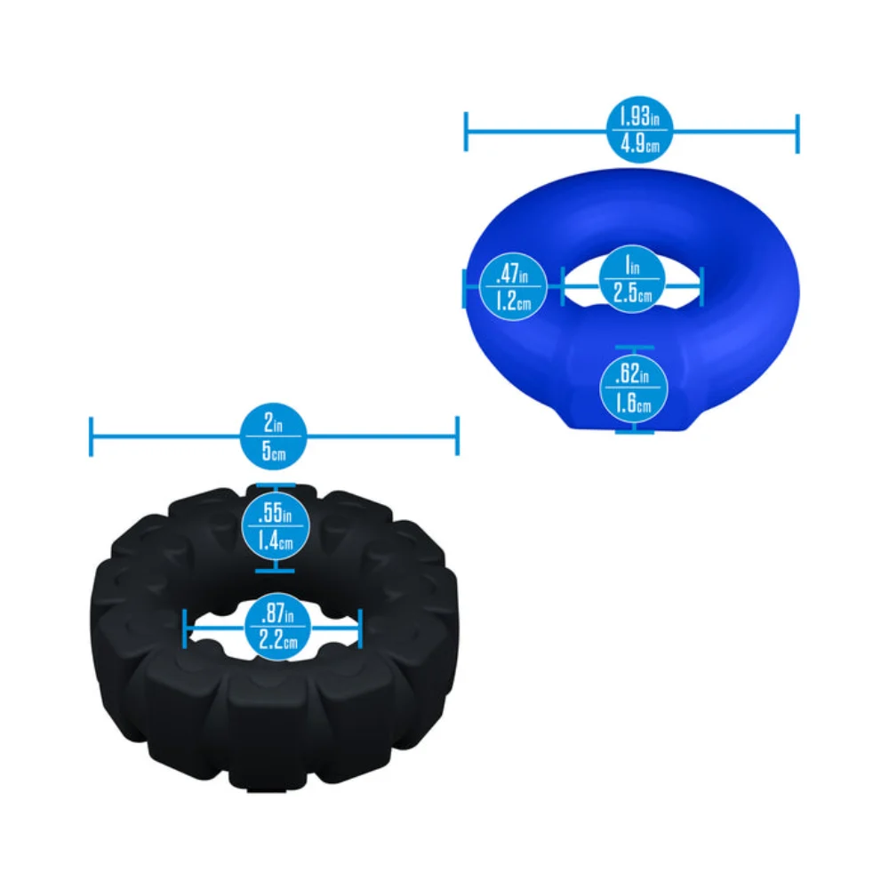 blush stretchy silicone textured penis rings blush brand