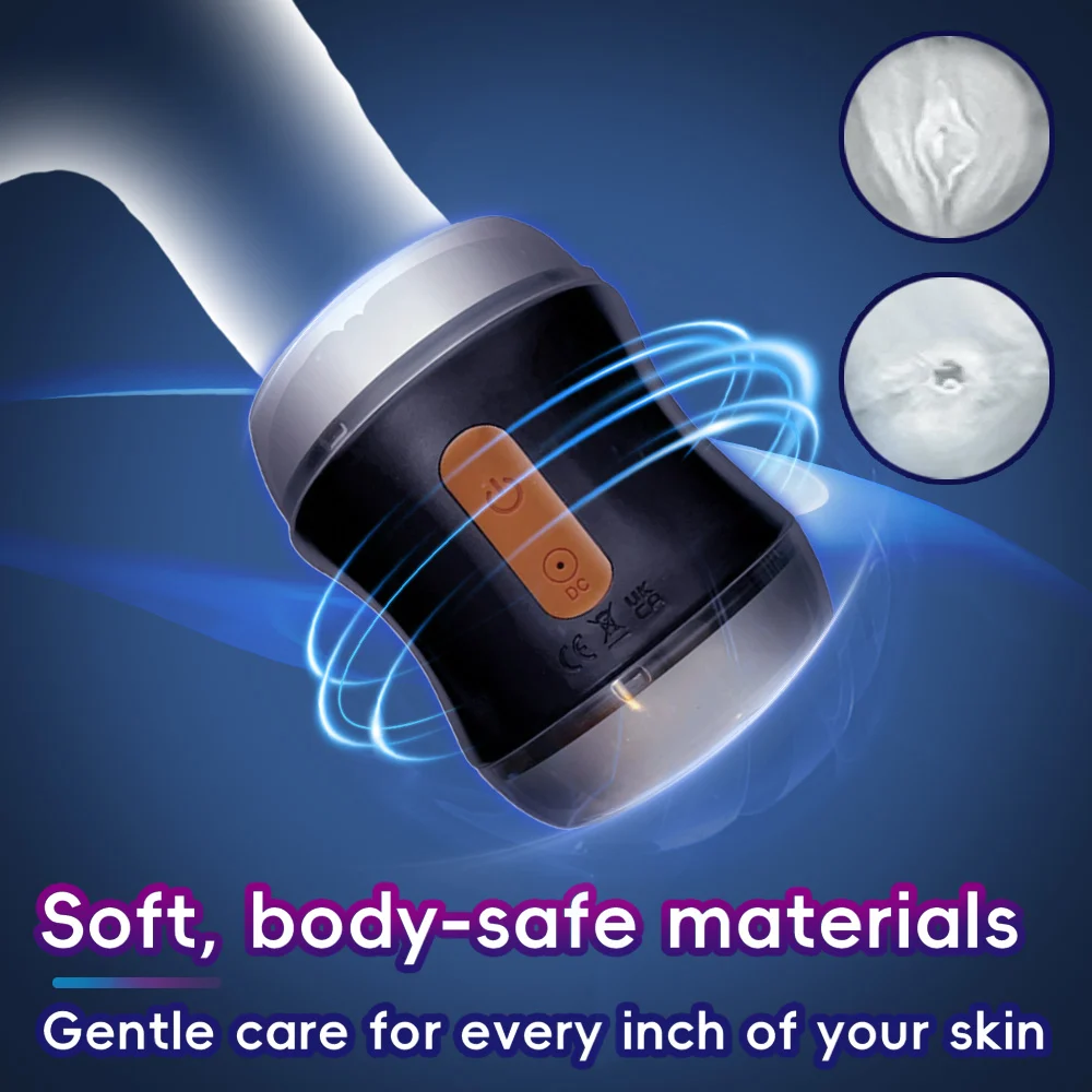 dual end male masturbator with transparent design and vibration modes