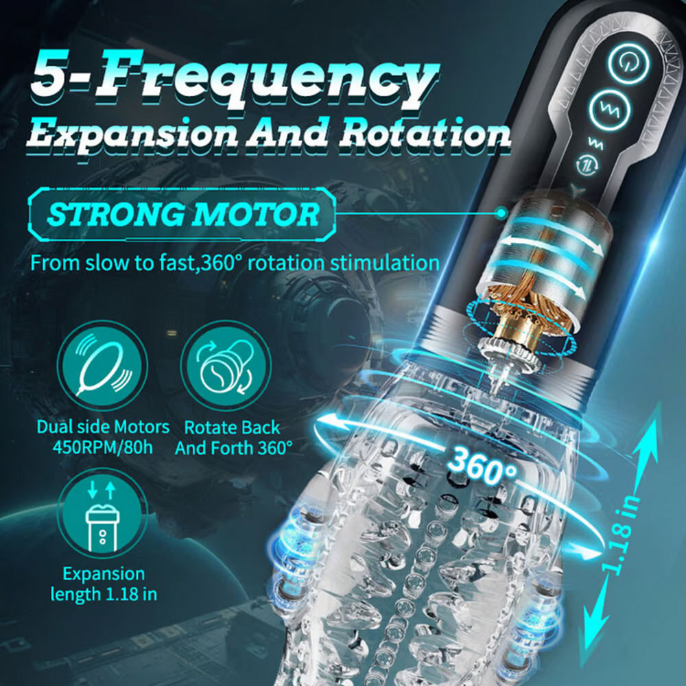 venusfun 7 vibrating 5 rotating automatic thrusting blowjob masturbator strong motor