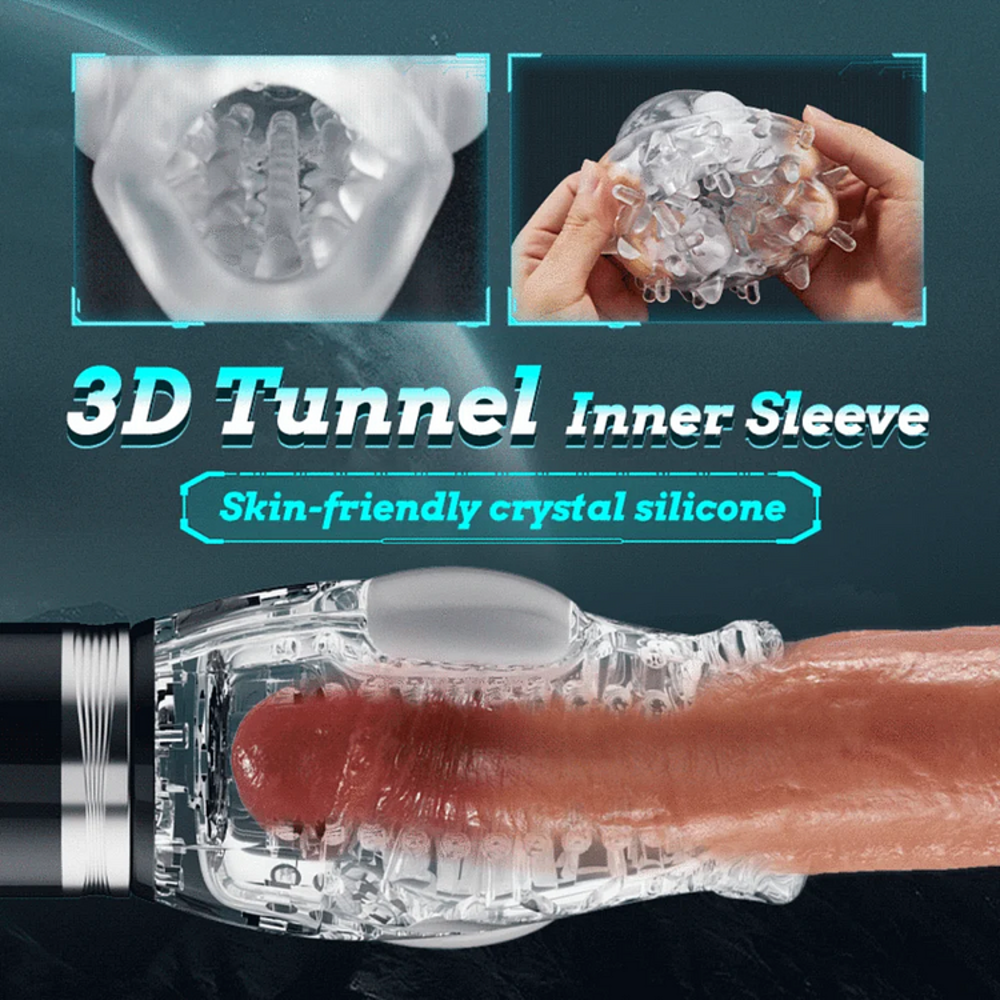 venusfun 7 vibrating 5 rotating automatic thrusting blowjob masturbator 3d tunnel sleeve