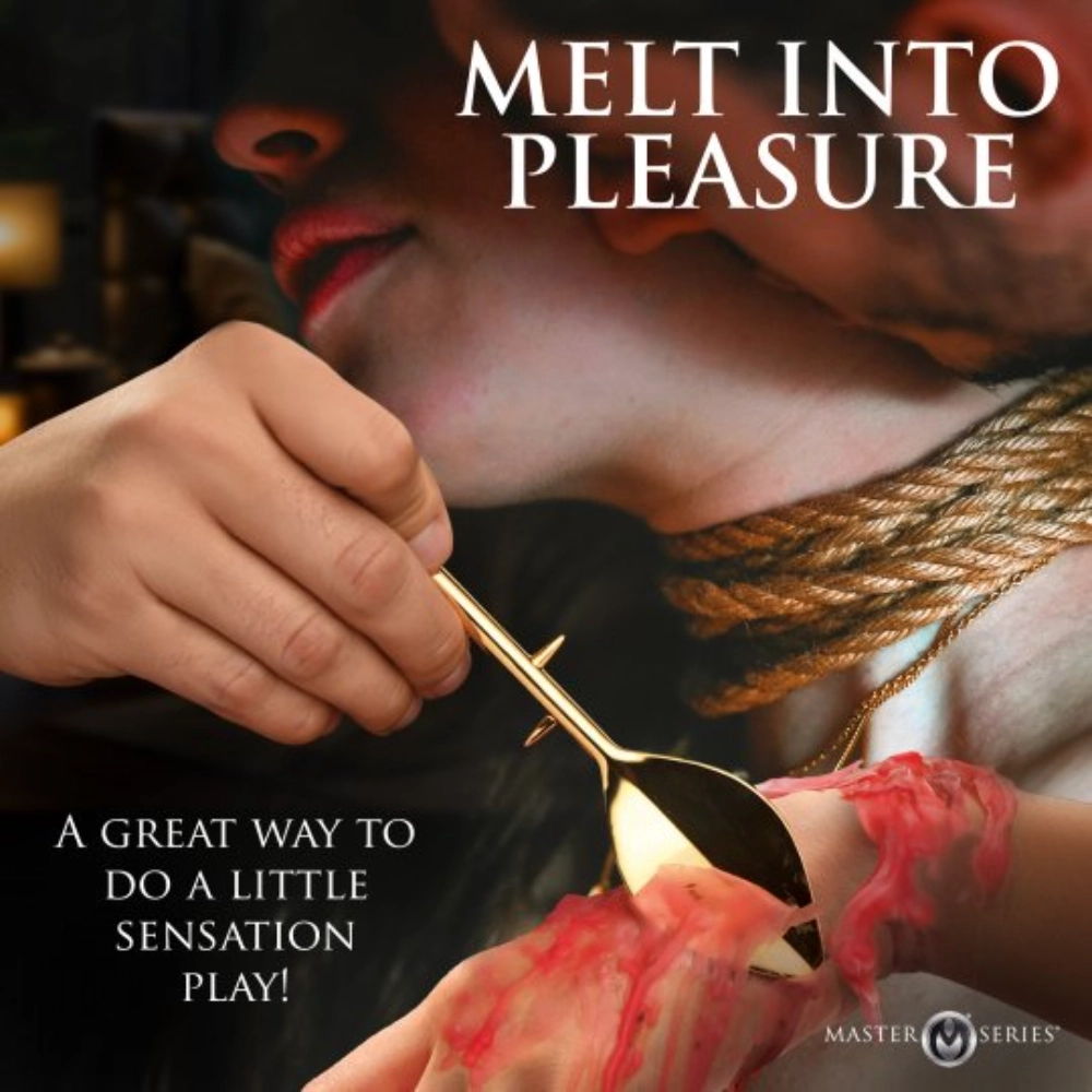 red paraffin waxplay candle and scraper bdsm kit from master series