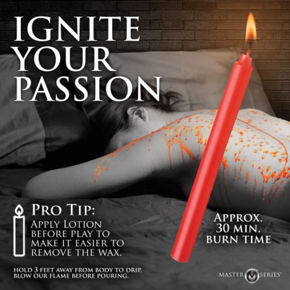 xr brands bdsm waxplay candle set with gold scraper for temperature play