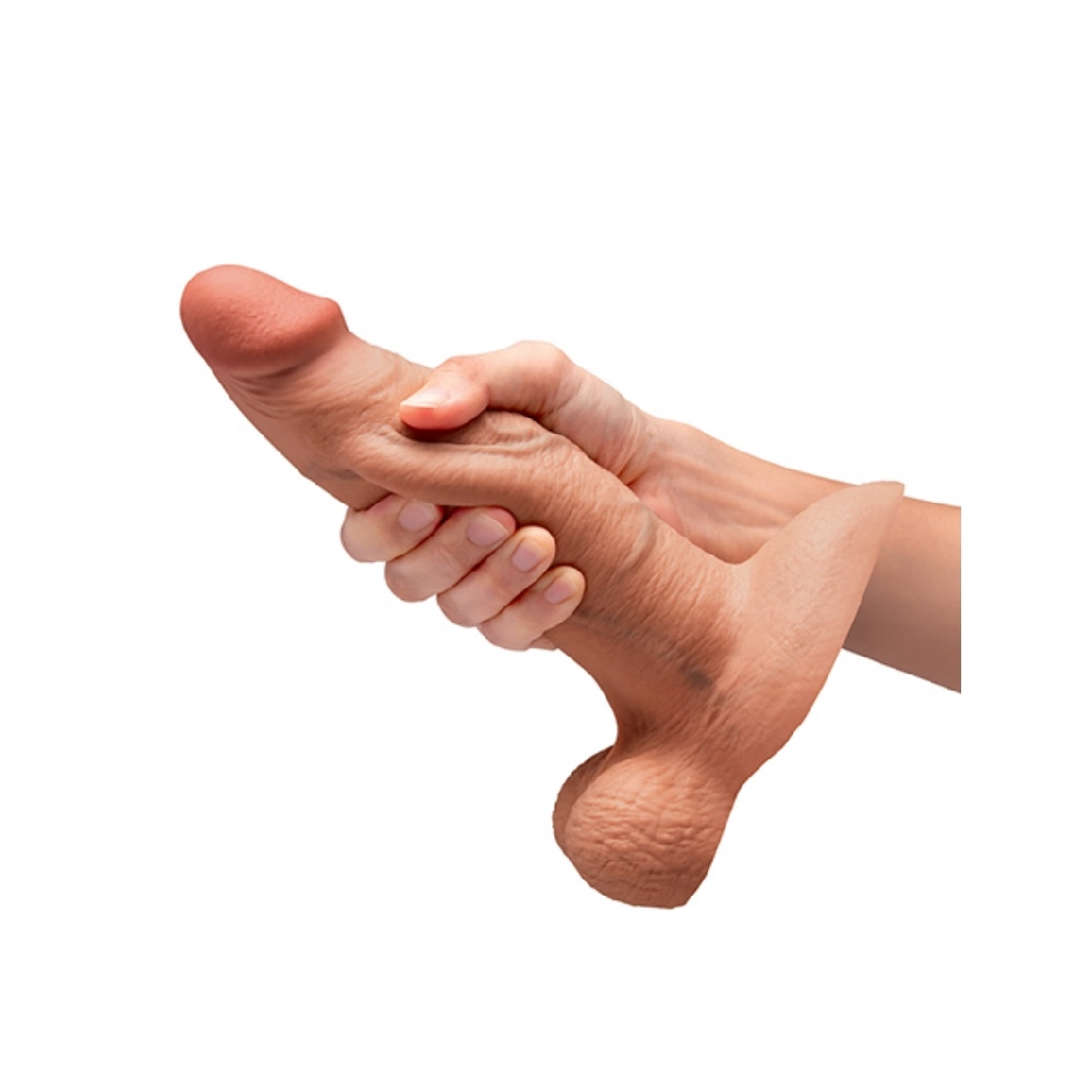 b-vibe slipskin girthy silicone dildo 8 inch mocha