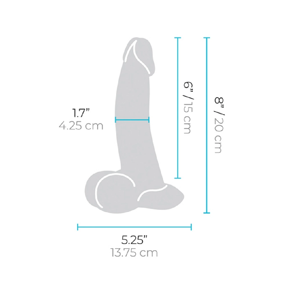 slipskin curvy body-safe silicone realistic dildo 8 inch