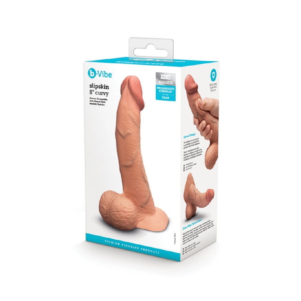 slipskin curvy realistic dildo soft flexible premium silicone