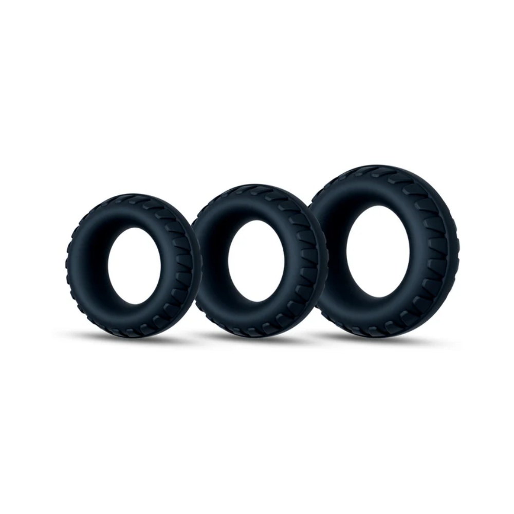 Blush Performance Plus Drift 3PCS Black Cock Rings For All Sizes