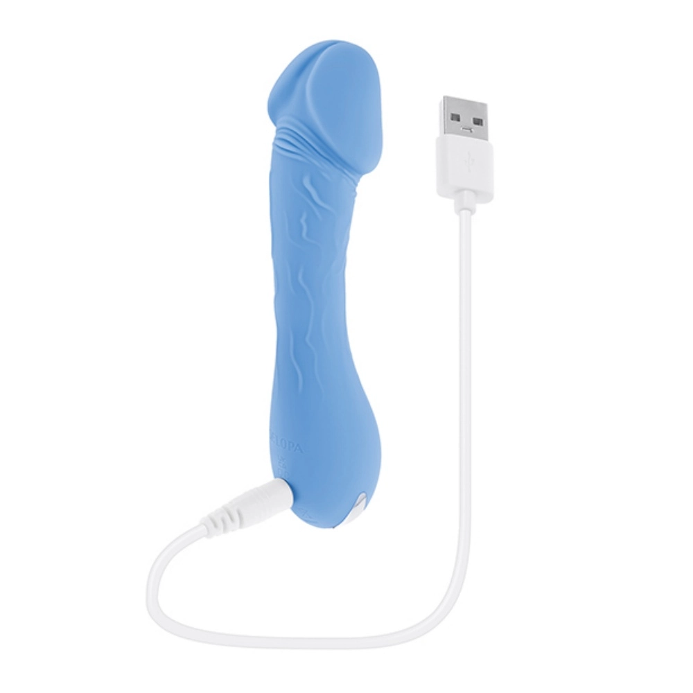 evolved novelties selopa dainty dick penis vibrator blue flexible shaft