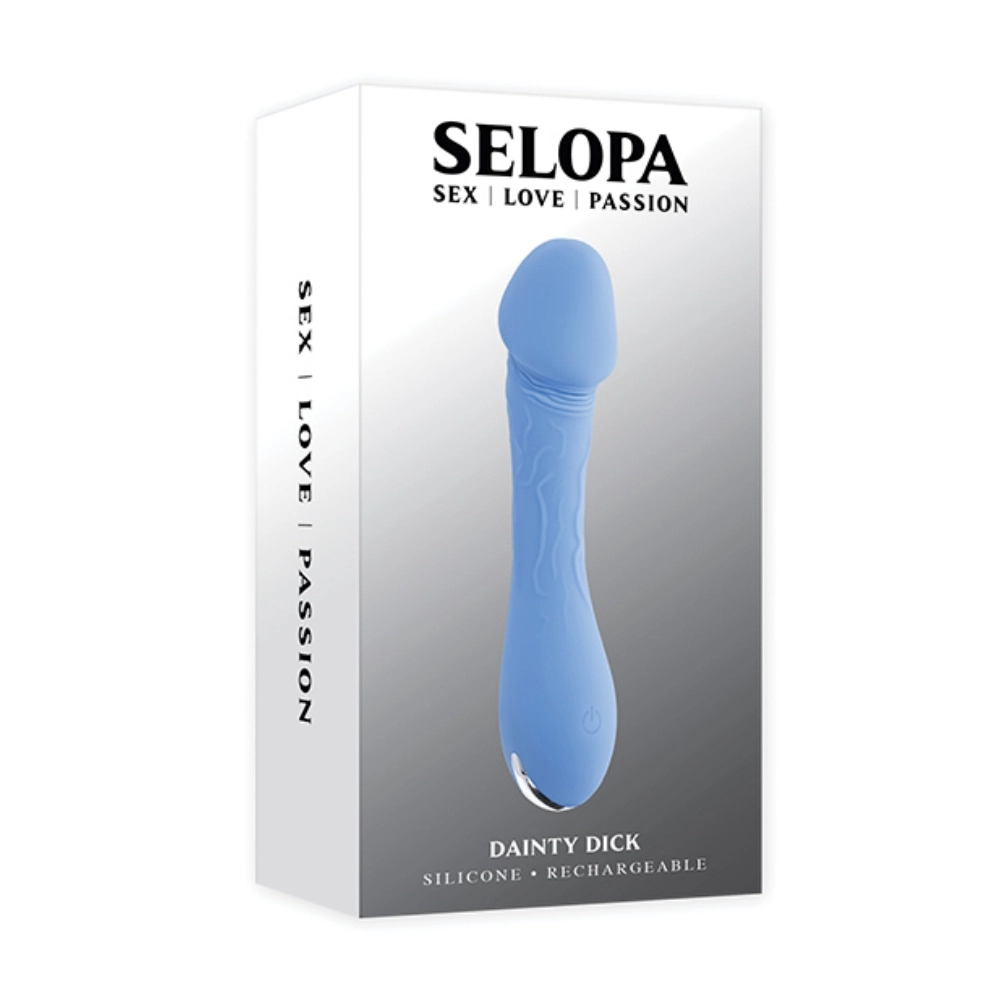 evolved novelties selopa dainty dick penis vibrator blue ten vibration speeds
