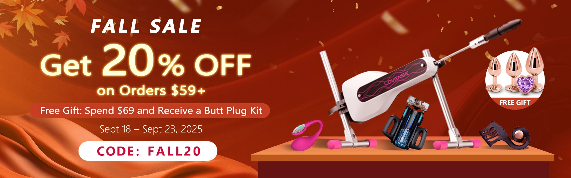 VenusFun Fall Sale Banner with Adult Toys and Vibrators