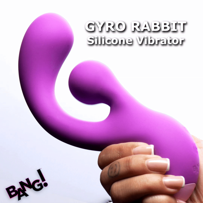 XR Brands Gyro Rabbit Silicone Vibrator Dual Stimulation G Spot and Clitoral Toy for Beginners