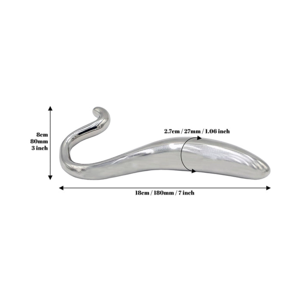 rouge garments stainless steel curved hollow butt plug