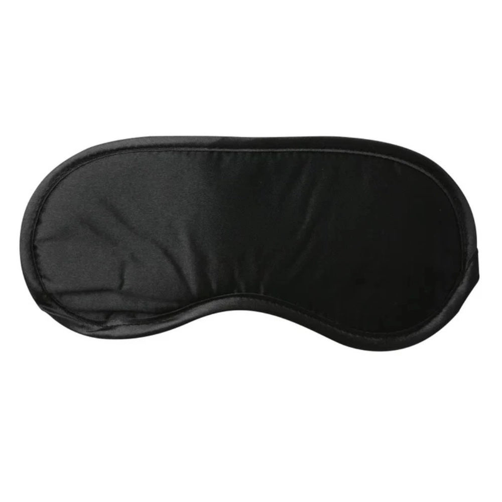black satin blindfold for sensory deprivation and intimate play