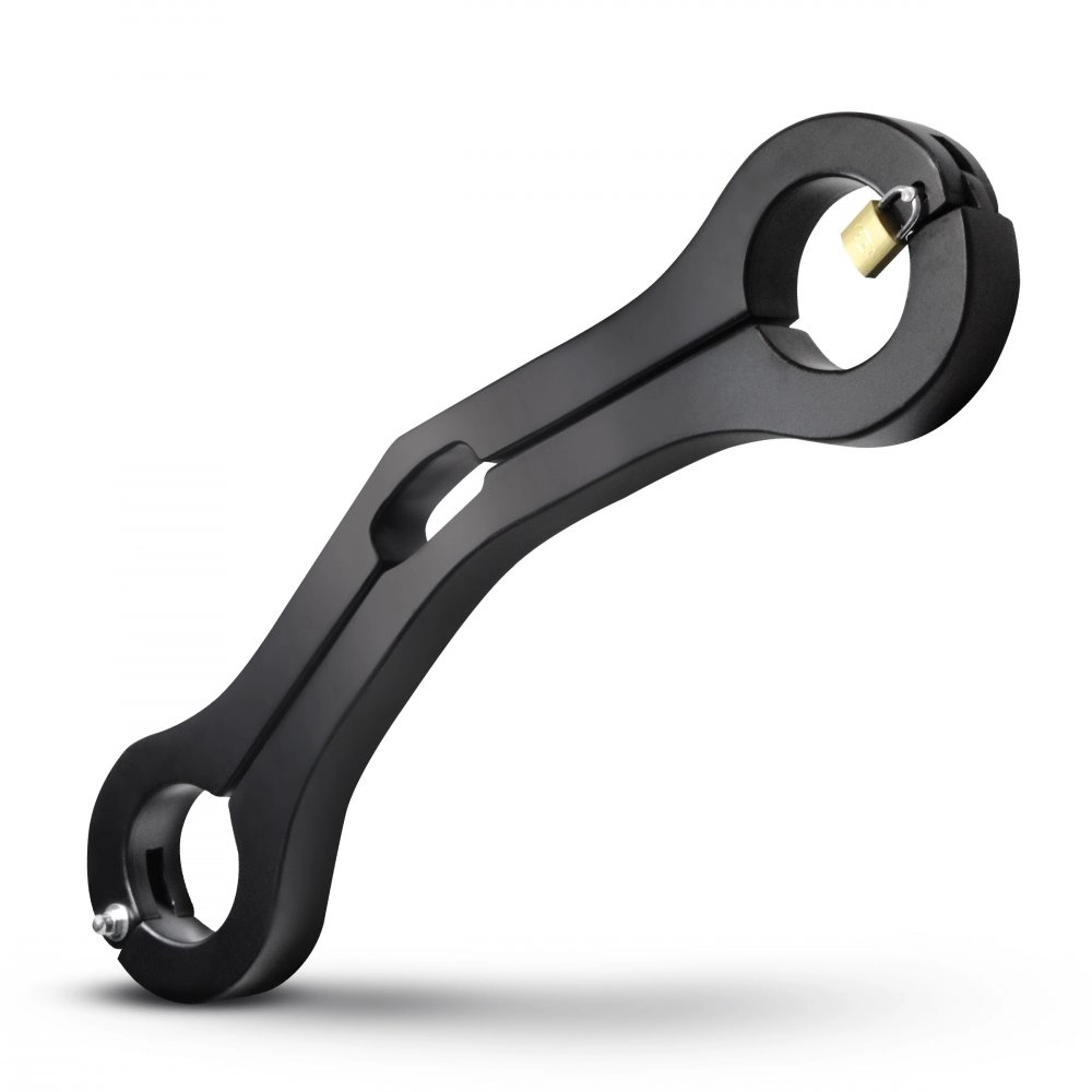 lockable bdsm humbler wrist scrotum wooden metal restraint