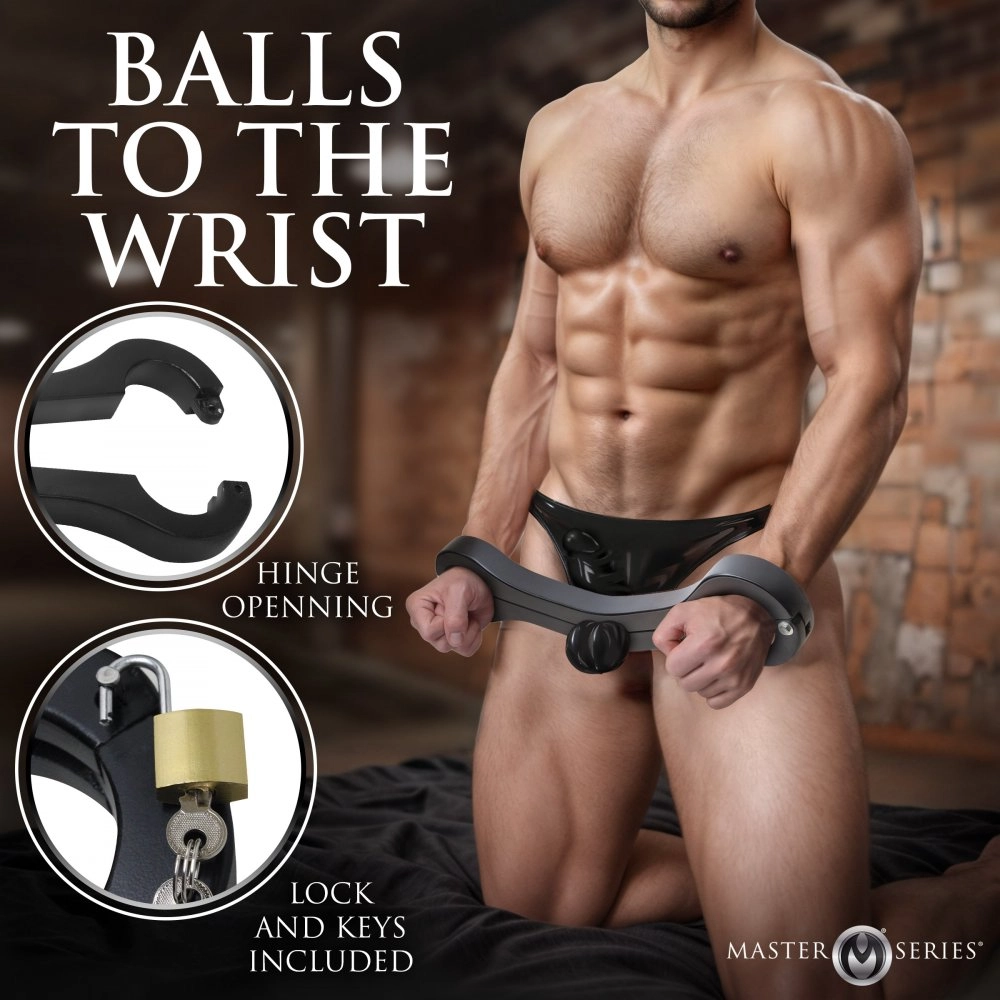 xr brands bdsm humbler wrist and scrotum punishment restraint