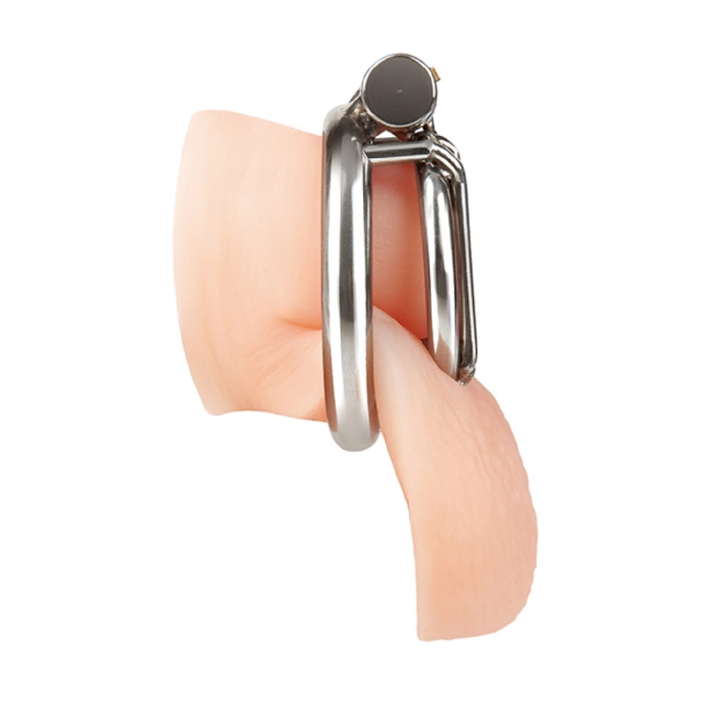 blue line inverted micro jail time male chastity device