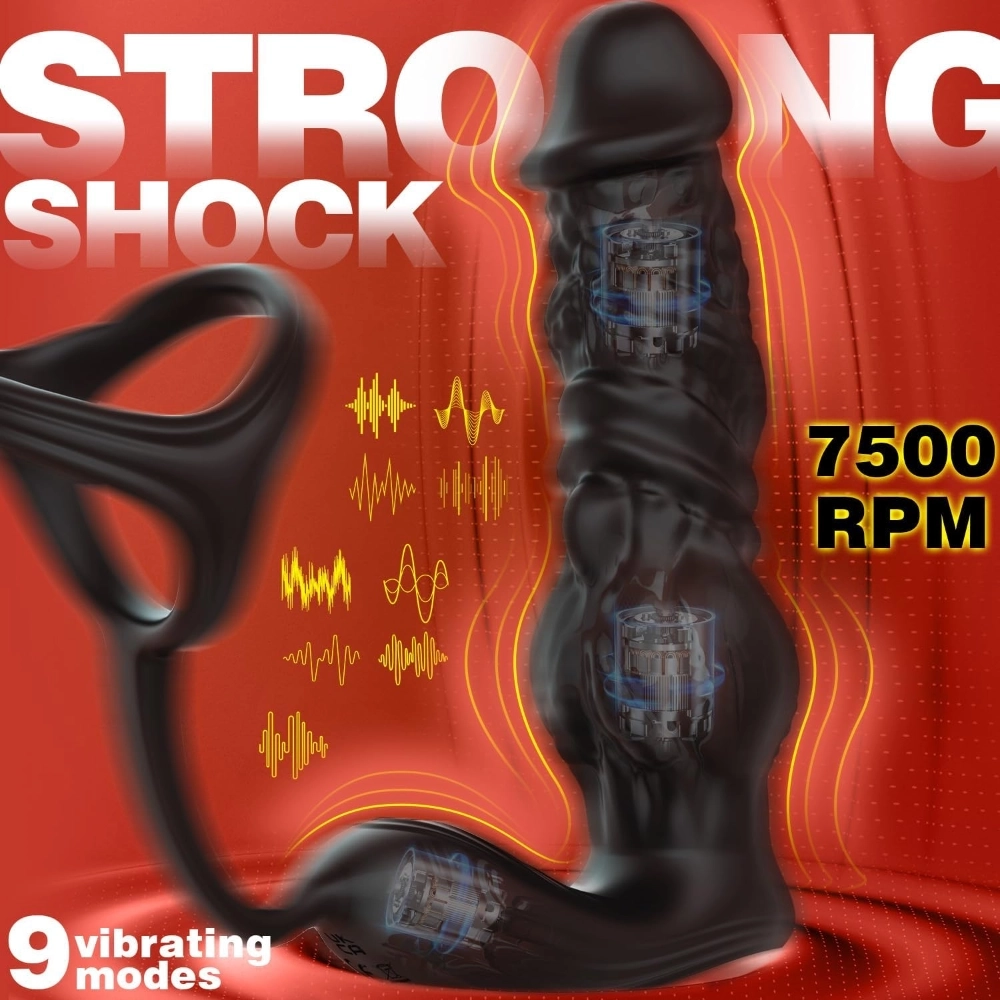venusfun vibrating anal dildo with cock ring