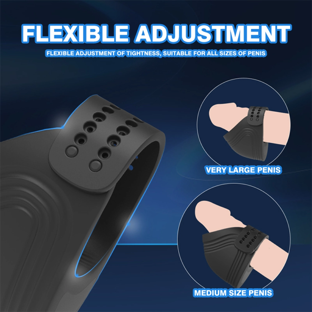 vibrating adjustable silicone penis exerciser cock ring
