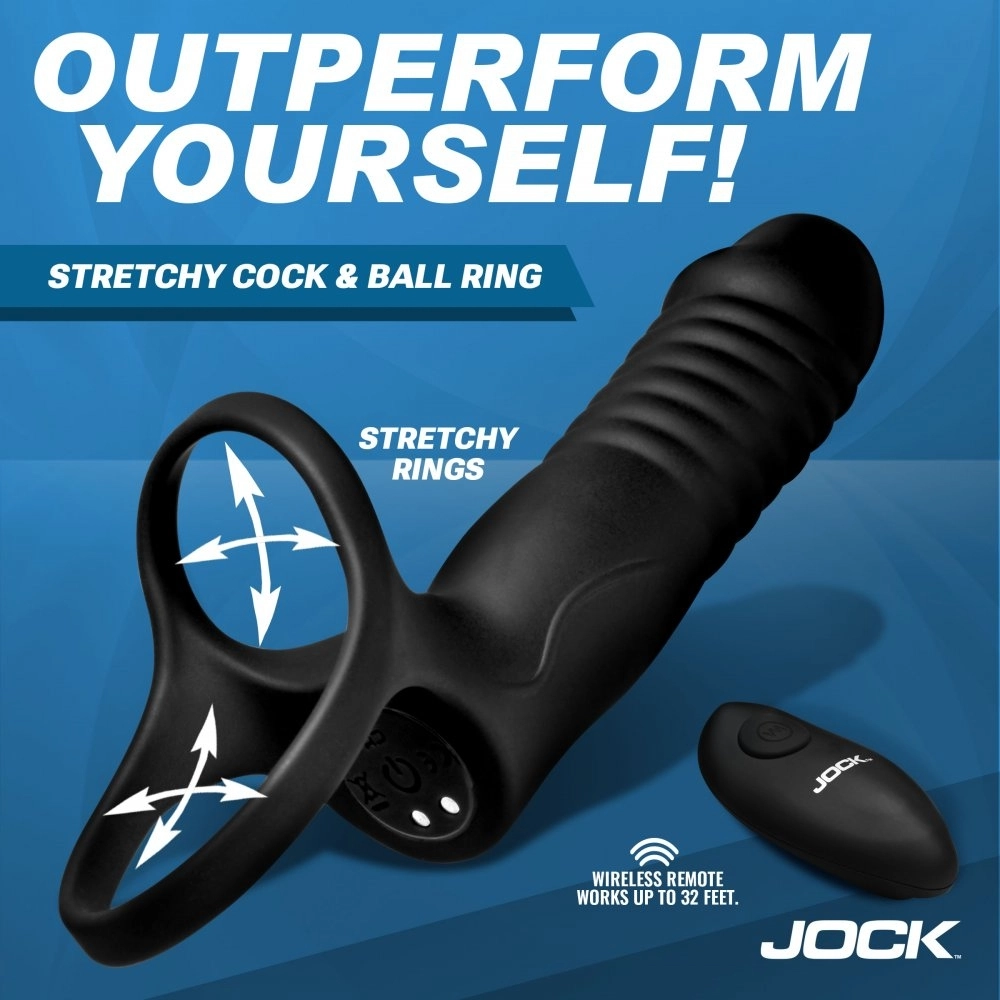 xr brands double thrust wearable dildo cock ring for men