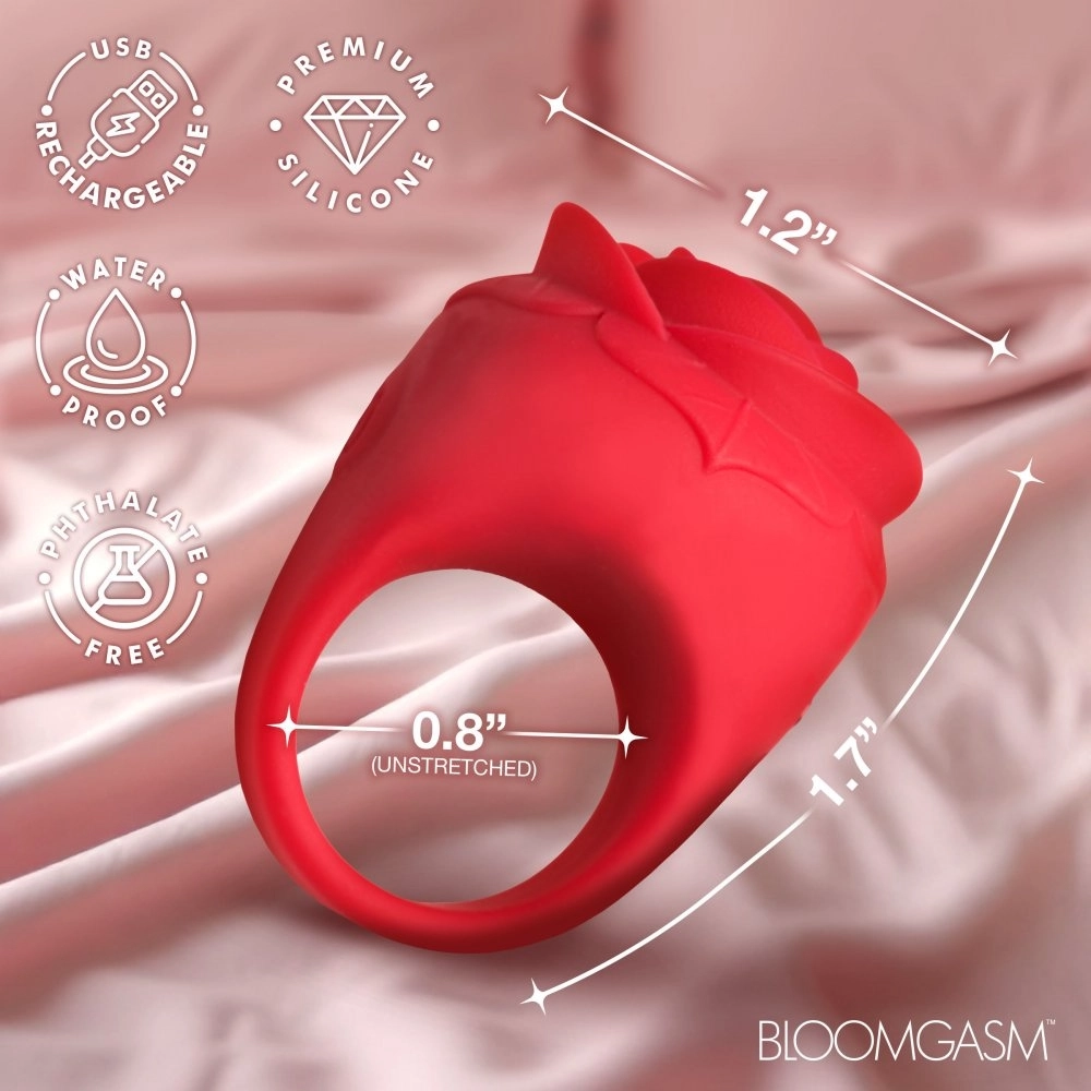 xr brands rose ring vibrator premium silicone finger toy