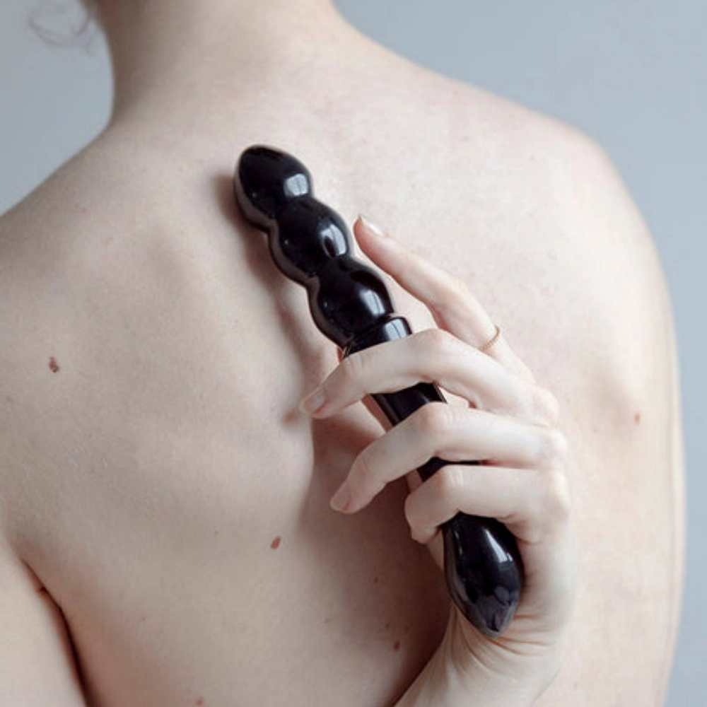 dame chakrubs xaga viper black obsidian anal beads wand