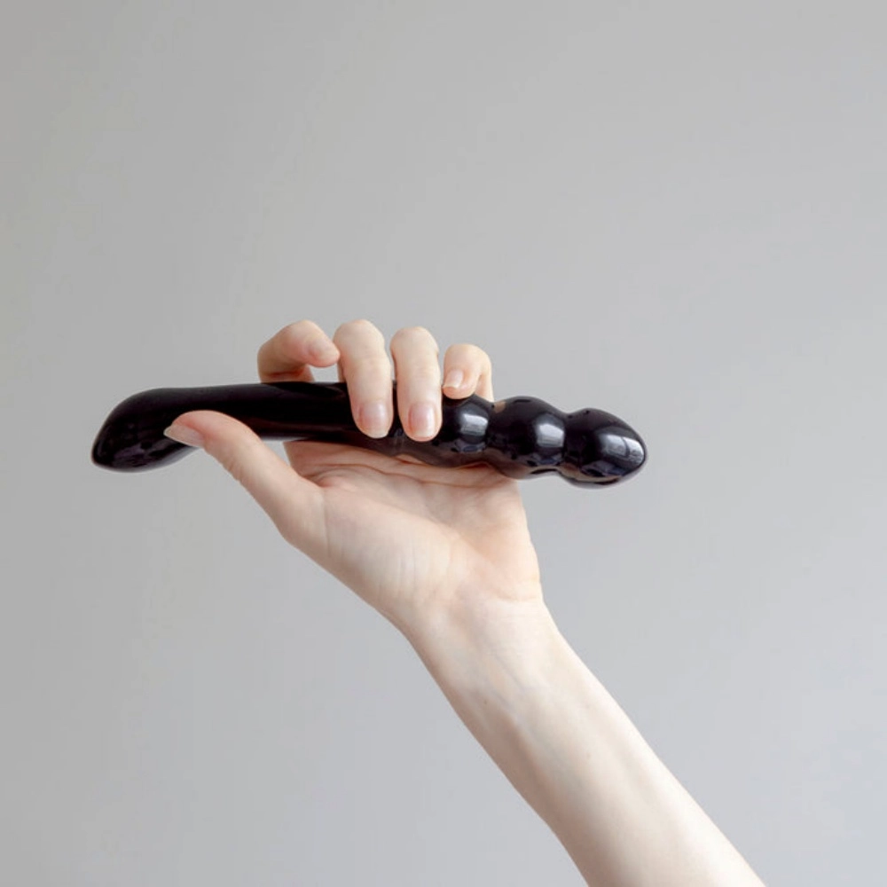 xaga viper obsidian anal beads wand