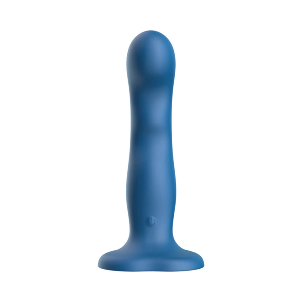 luv inc wavy strap-on anal vibrator blue
