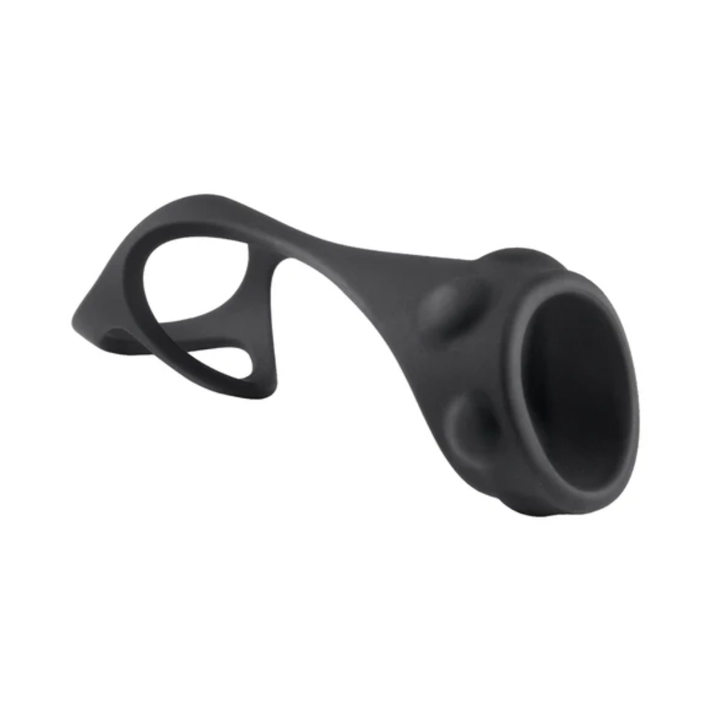 nasstoys enhancer textured black cock strap & ball stretcher