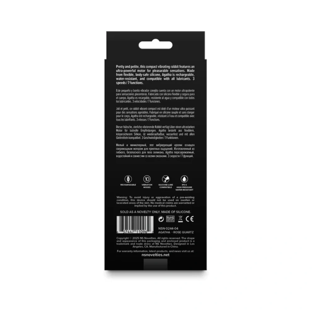ns novelties agatha mini rabbit vibrators ergonomic smooth silicone