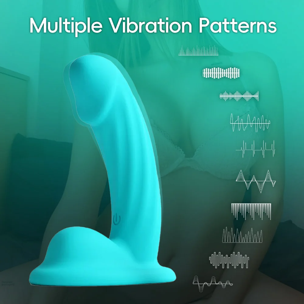 5 inch silicone vibrating dildo with remote control
