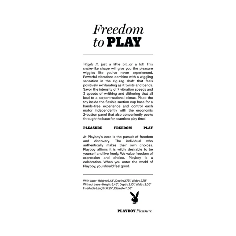 playboy wiggle it acai flexible wiggling g spot vibrator suction base