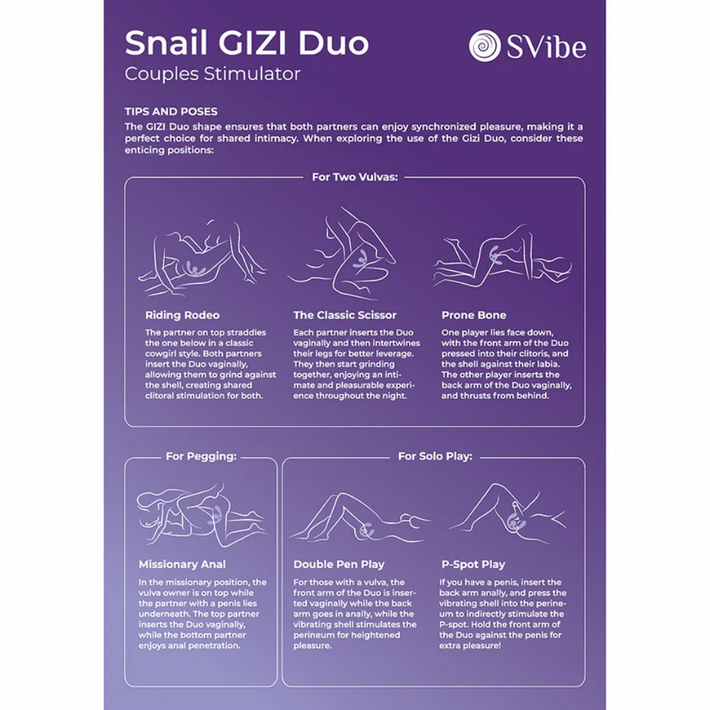 svibe snail gizi duo couples stimulator 5 speeds vibrator fast shipping