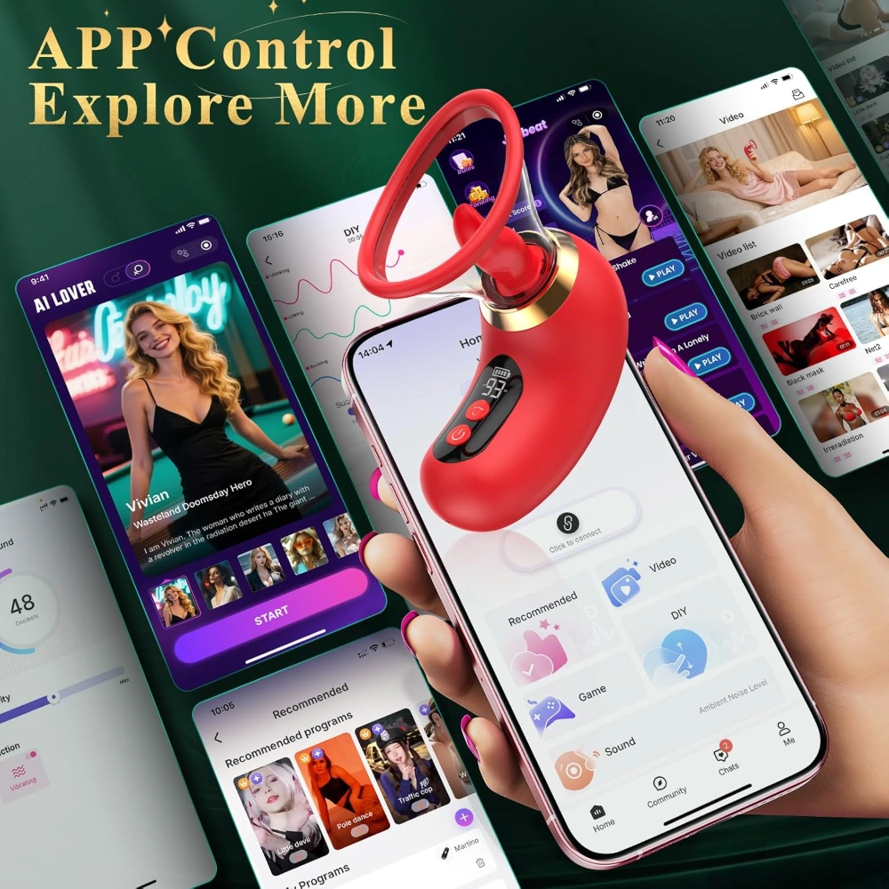 venusfun app controlled licking and sucking vibrator