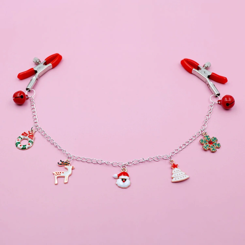 venusfun christmas heart bell nipple clips