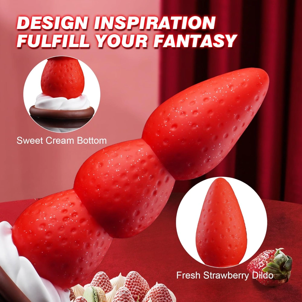 venusfun christmas strawberry anal plug fantasy silicone sex toy