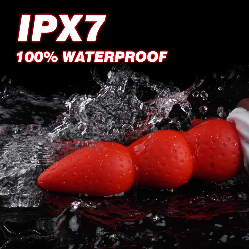 venusfun silicone christmas strawberry anal plug cute 3 beads